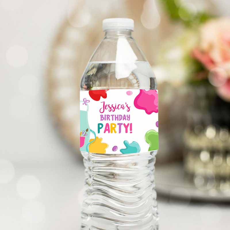 Art Party, Water Bottle Labels, Painting Birthday Craft Birthday Invitation