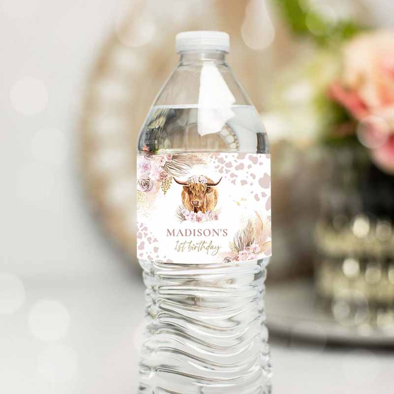 Holy Cow Invitation, Water Bottle Labels Holy Cow Birthday Invitation