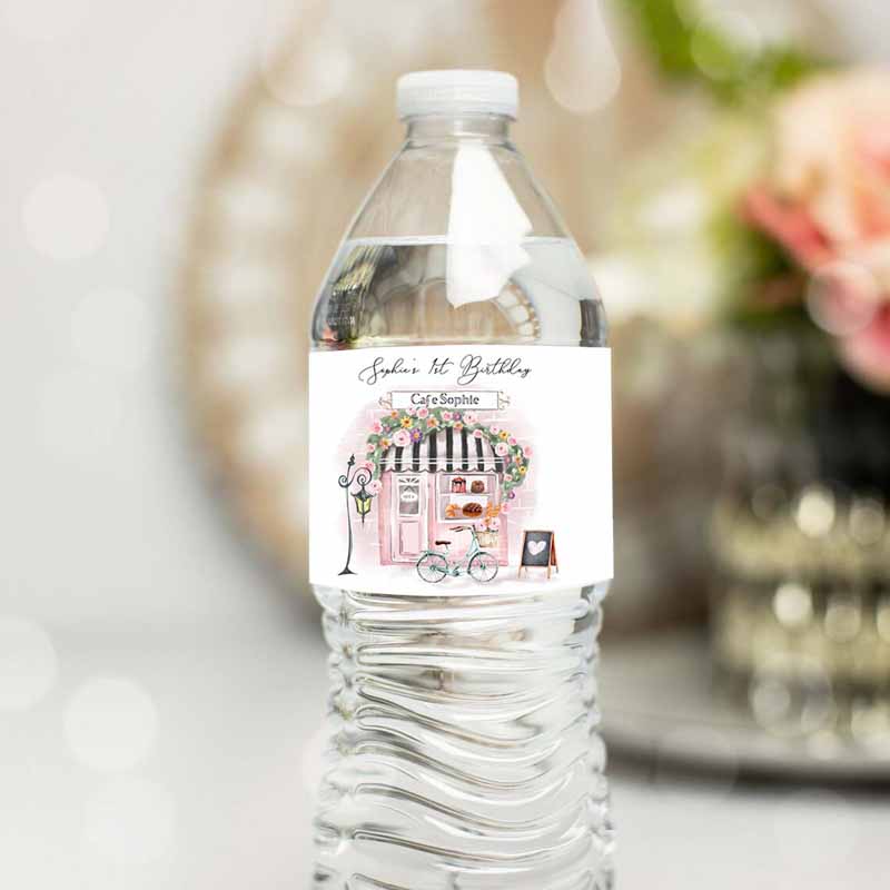 Paris Invitation, Paris Birthday Party, Water Bottle Labels, Paris French Party Decor Girl Invitation