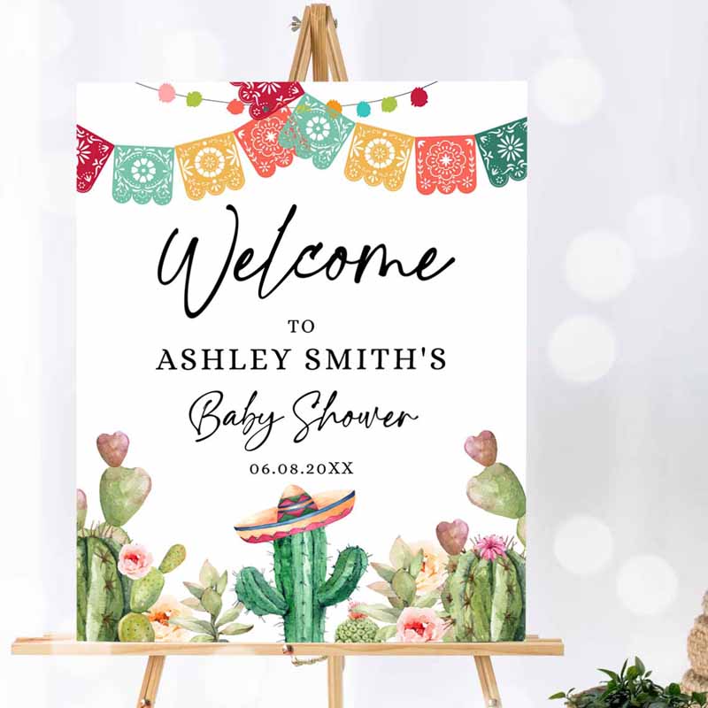 Taco Invitation, Taco Bout a Baby Welcome Sign Baby Shower Watercolor Cactus Mexican Invitation