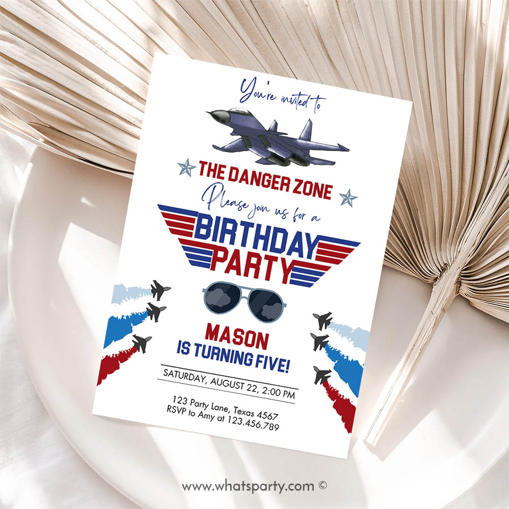 Fighter Pilot Birthday Invitation Fighter Jet Pilot Invitation