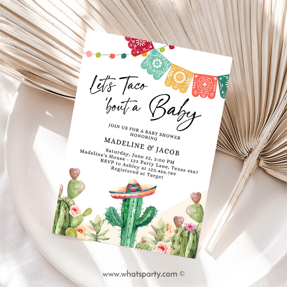 Taco Invitation, Let's Taco Bout a Baby Shower Invitation