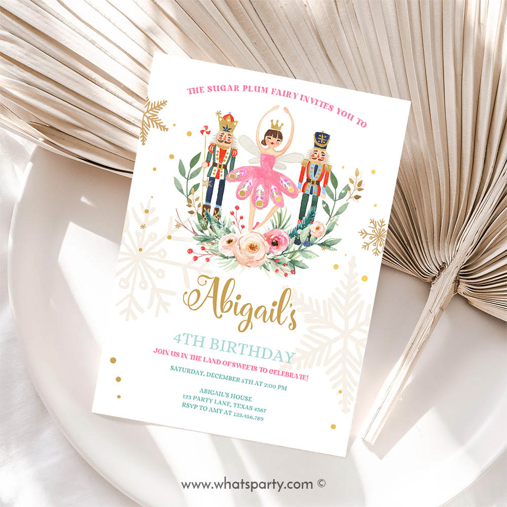 Nutcracker Invitation, Nutcracker Birthday Party Invitation