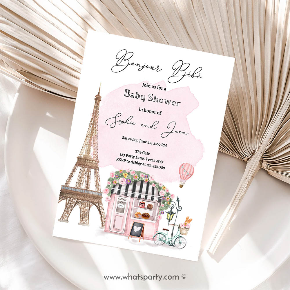 Paris Invitation, Paris Baby Shower Invitation