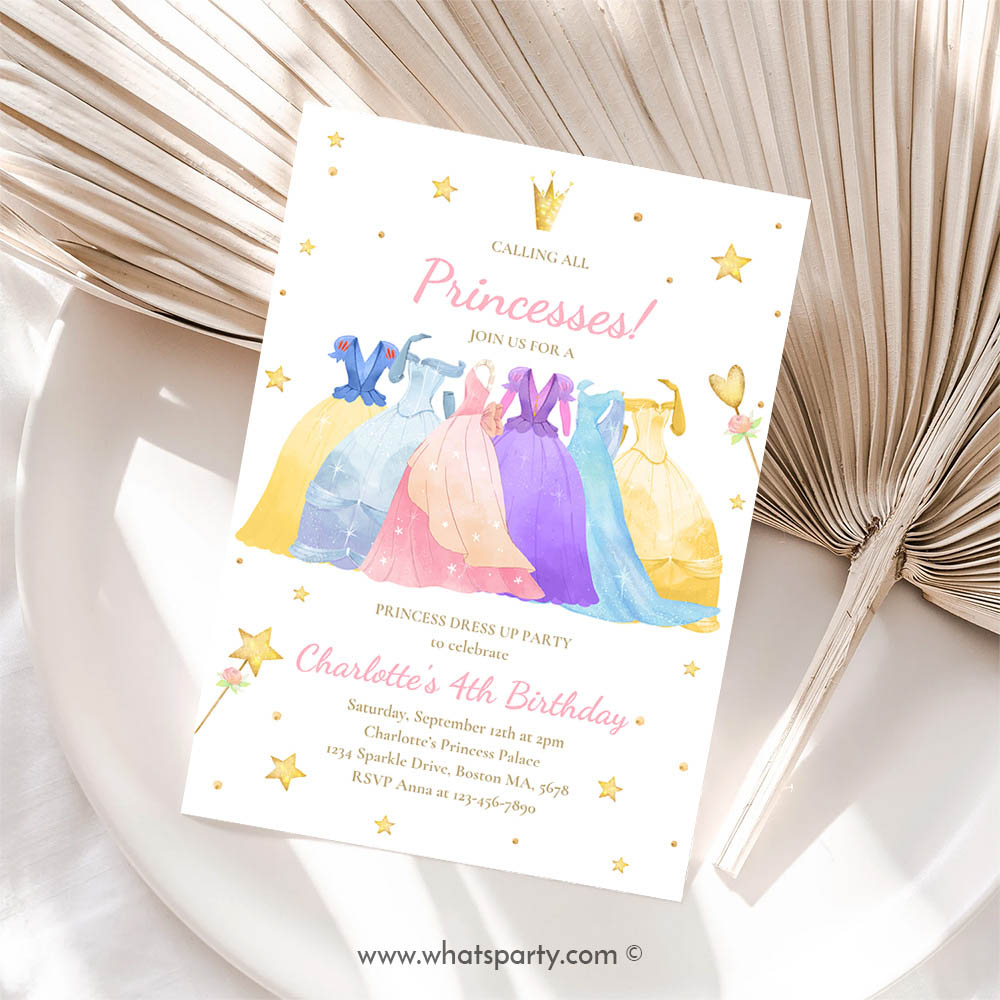 Princess Invitation, Princess Birthday Invitation