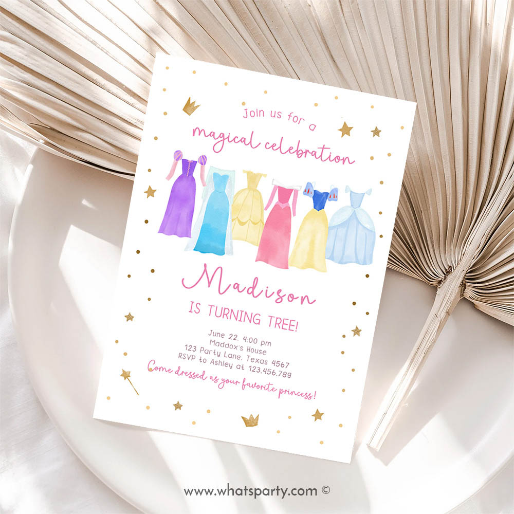 Princess Invitation, Princess Birthday Invitation