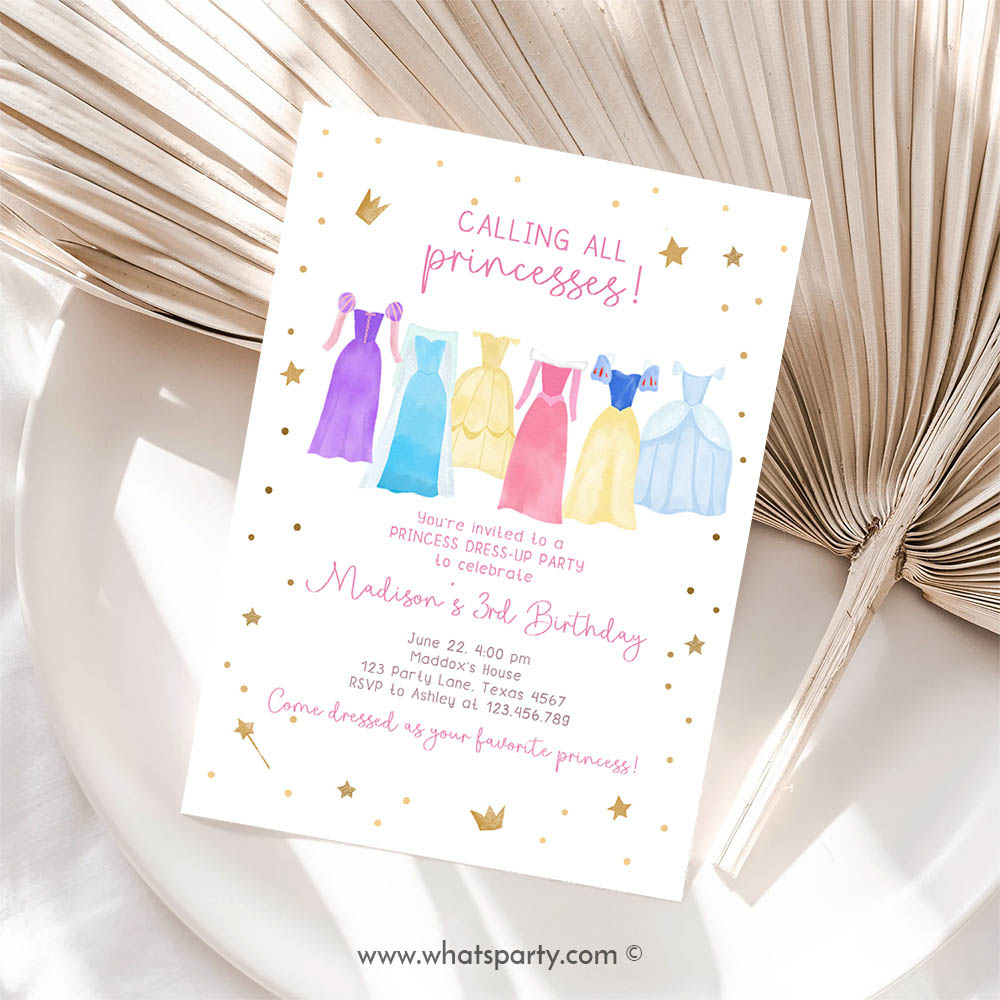 Princess Invitation, Princess Birthday Invitation