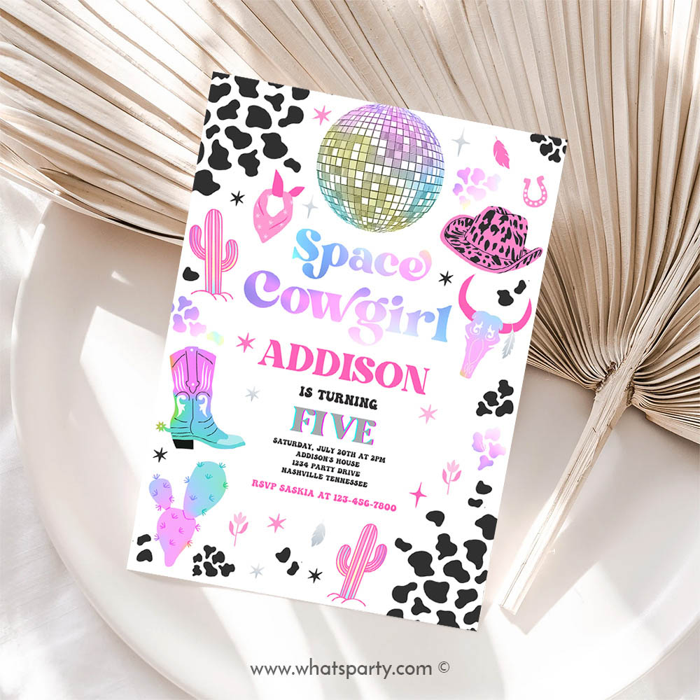 Cowgirl Invitation, Space Cowgirl Birthday Party Invitation