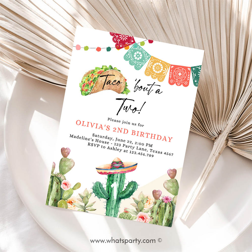 Taco Invitation, Taco Bout Two Birthday Invitation