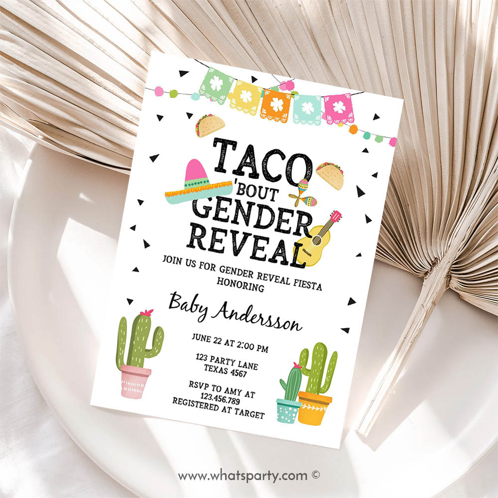 Taco Invitation, Taco Bout a Gender Reveal Invitation