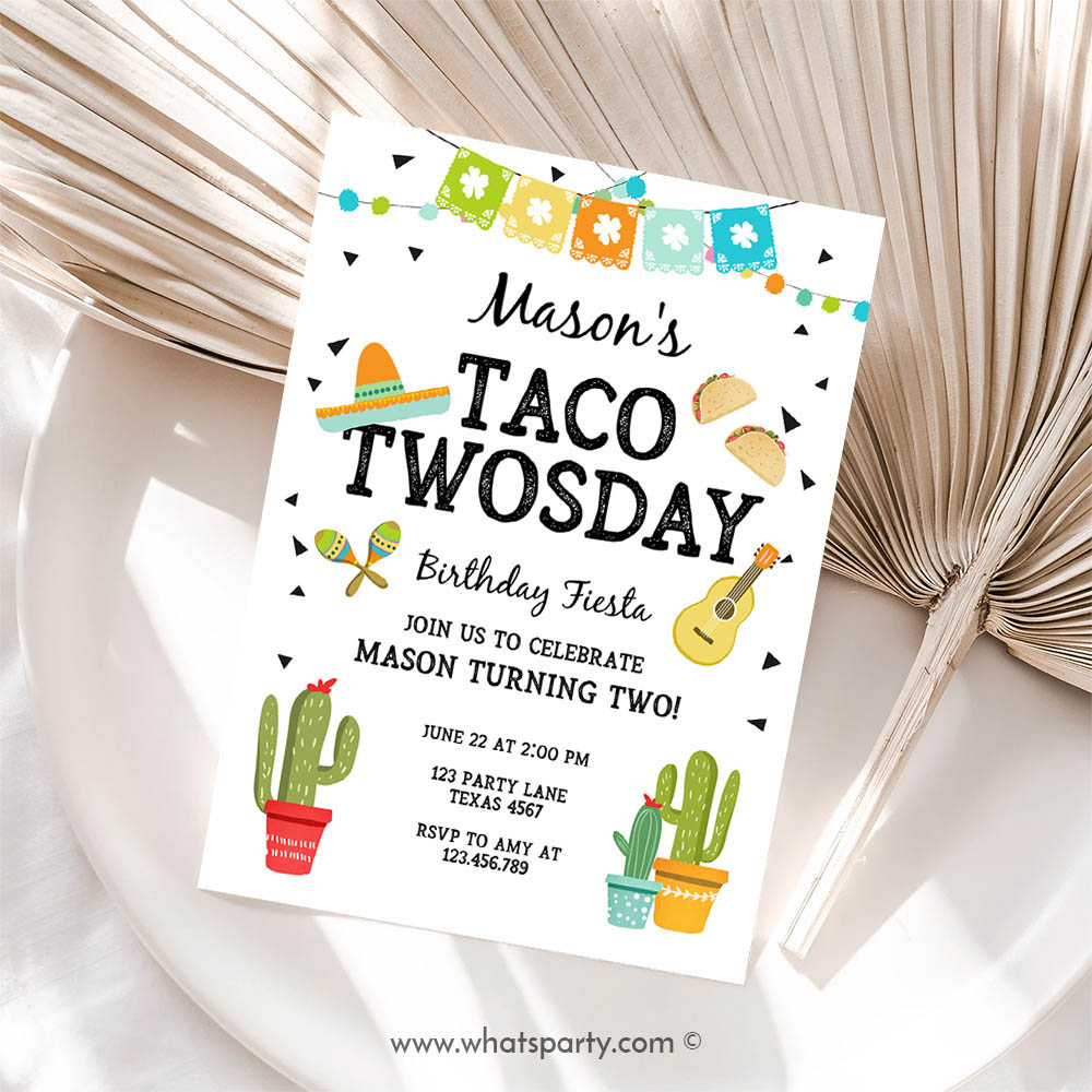 Taco Invitation, Taco Twosday Invitation