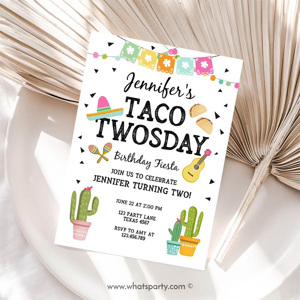 Taco Invitation, Taco Twosday Invitation