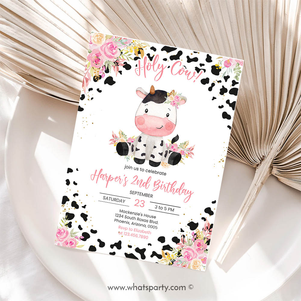 Holy Cow Invitation, Holy Cow Birthday Invitation Template Printable, Holy Cow Birthday Invitation, Holy Cow invitation